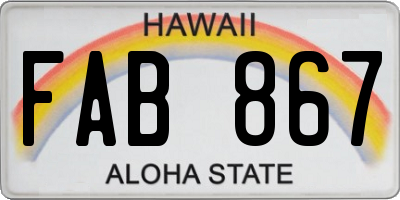 HI license plate FAB867