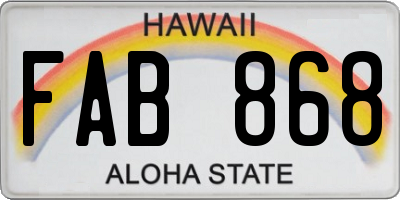 HI license plate FAB868