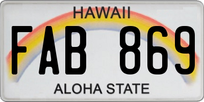 HI license plate FAB869
