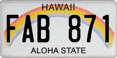 HI license plate FAB871