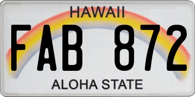 HI license plate FAB872