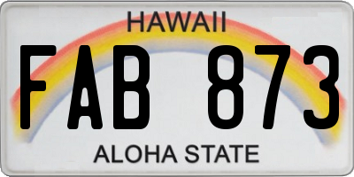 HI license plate FAB873