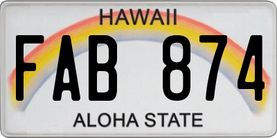 HI license plate FAB874
