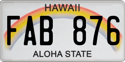 HI license plate FAB876