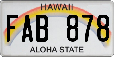 HI license plate FAB878