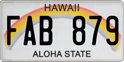 HI license plate FAB879