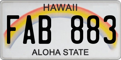 HI license plate FAB883