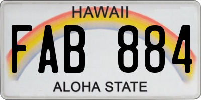 HI license plate FAB884