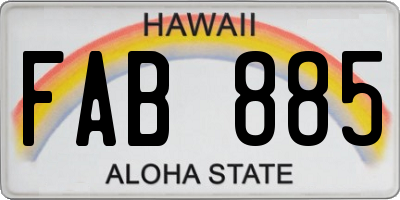 HI license plate FAB885