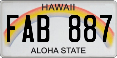 HI license plate FAB887
