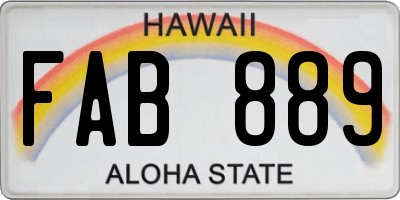 HI license plate FAB889
