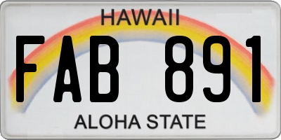 HI license plate FAB891