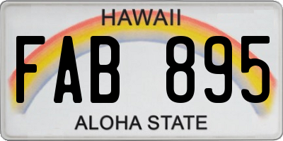 HI license plate FAB895