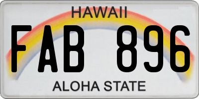 HI license plate FAB896