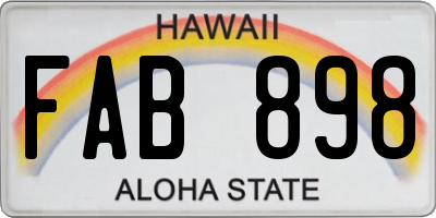 HI license plate FAB898