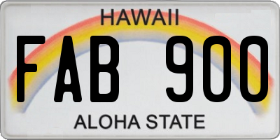 HI license plate FAB900