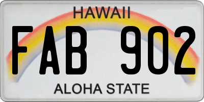 HI license plate FAB902
