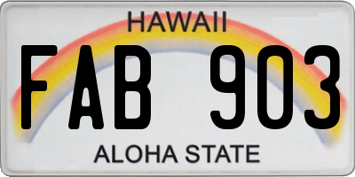 HI license plate FAB903