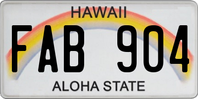 HI license plate FAB904