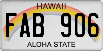 HI license plate FAB906