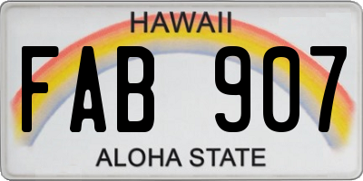 HI license plate FAB907