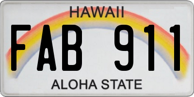 HI license plate FAB911