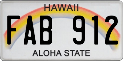 HI license plate FAB912
