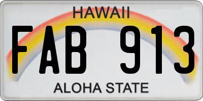 HI license plate FAB913