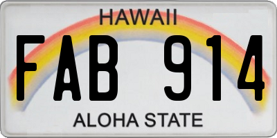 HI license plate FAB914