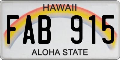 HI license plate FAB915