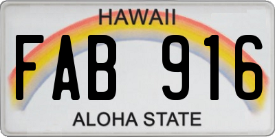 HI license plate FAB916