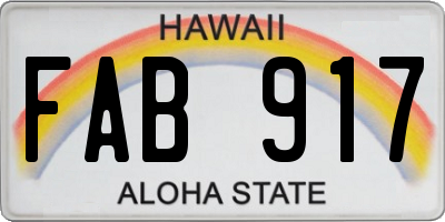 HI license plate FAB917