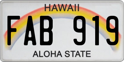 HI license plate FAB919