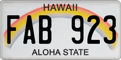 HI license plate FAB923