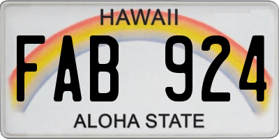 HI license plate FAB924