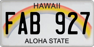 HI license plate FAB927