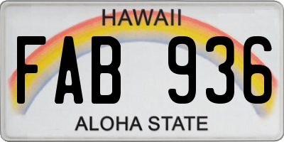 HI license plate FAB936
