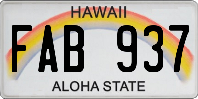 HI license plate FAB937