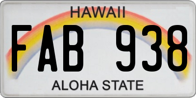 HI license plate FAB938