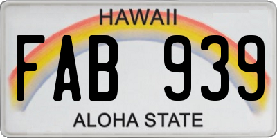 HI license plate FAB939