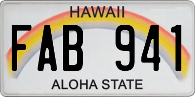 HI license plate FAB941