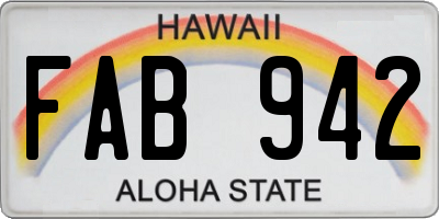 HI license plate FAB942