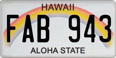 HI license plate FAB943