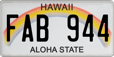 HI license plate FAB944