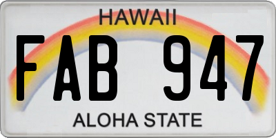 HI license plate FAB947