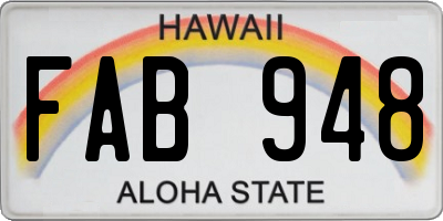 HI license plate FAB948