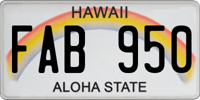 HI license plate FAB950