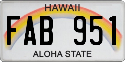 HI license plate FAB951