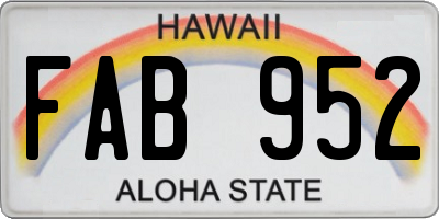 HI license plate FAB952