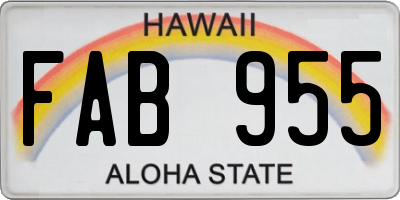 HI license plate FAB955
